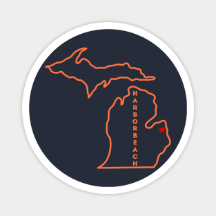 Harbor Beach MI Love (Orange) Magnet